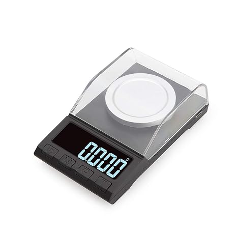 Irfora Portable Digital Scale Gold Jewelry Scale Powder Scale Mini Pocket Electronic Scale Professional Digital Milligram Scale High Precision 100g*0.001g DH-8068, Silver