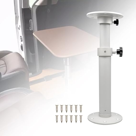 RULLINE Adjustable Table Pedestal Mount Kit for Boat/RV | Detachable table base stand, fits yacht/motorhome/caravan, adjustable height, sturdy, easy install