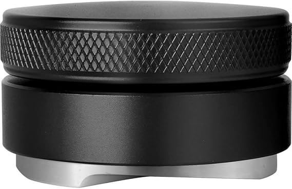 Coffee Tamper, 58 mm, Stainless Steel, Espresso Distributor with Removable Base and 3 Grooves, Non-Slip Structure for Even Extraction, Black (51 mm)