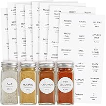 Talented Kitchen Round Spice Jar Labels - Water-Resistant Removable Vinyl Lid Stickers - Spice Rack & Seasoning Bottle Labels - Pantry Organization - Pack of 144, 1.5"