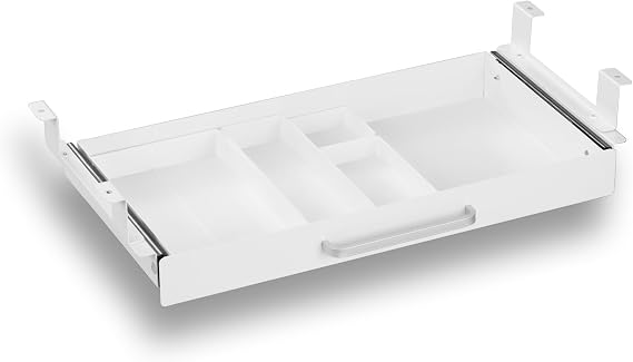 Under Desk Drawer 21" with 4 Divider Trays, Storage Drawer Organizer