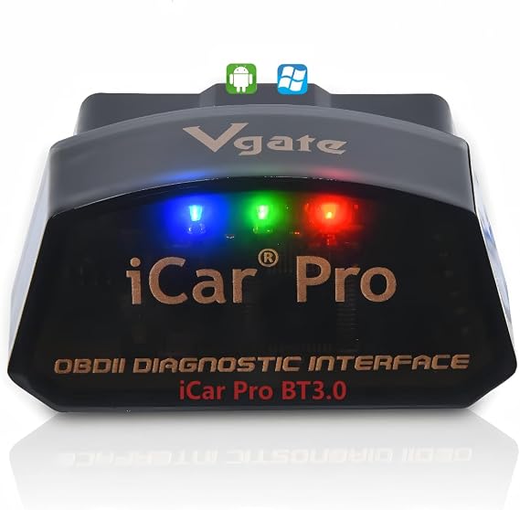 Vgate iCar Pro Bluetooth 3.0 OBD2 Code Reader OBDII Scanner Scan Tool Car Fault Control Engine Light Torque Compatible with ELM327 Adapter for Android