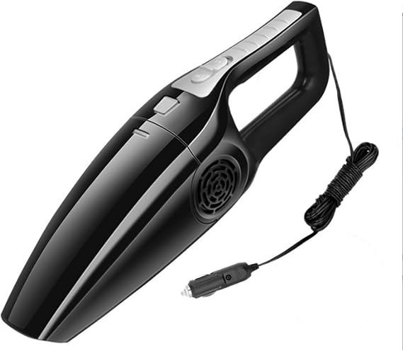 QISHENG-5 in 1 Wet/Dry Handheld Corded Car Vacuum Cleaner, 12V DC with Set of Cleaning Sets, Strong Suction & Lightweight. (Black)