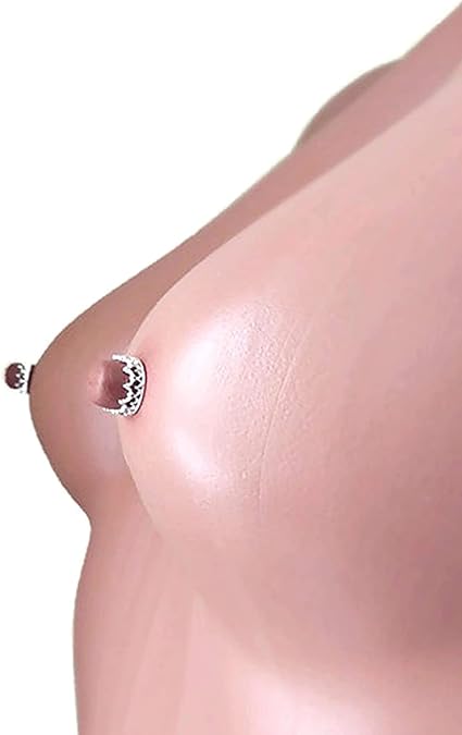 Silver Nipple Rings Crown Non Piercing adjustable Nipple Ring
