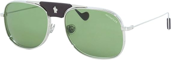 Sunglasses Moncler ML 0104 16N Shiny Palladium/Vintage Green Lenses
