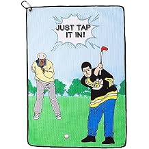 Funny Golf Towel, Printed Golf Towels for Golf Bags with Clip, Golf Gift for Men Husband Boyfriend Dad, Birthday Gifts for Fan - Just Tap It in