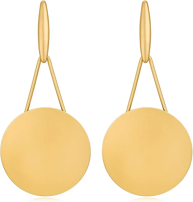 MUYAN Fashion Large Disc Dangle Earrings for Women Statement Jewelry | Big Round Drop Jewelry, Elegant Bold Trendy, Birrhday Gifts for Women