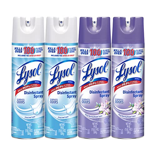 Lysol 2x19oz Crisp Linen  2x19oz Early Morning Breeze Disinfectant Spray Bundle