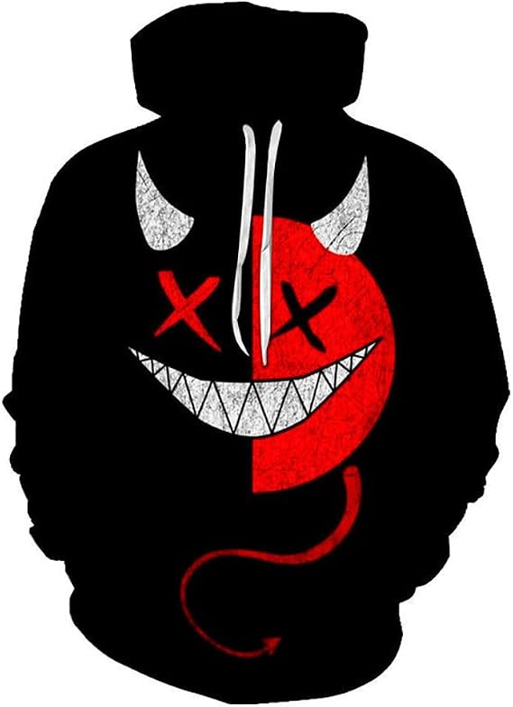 Unisex Funny Novelty Hoodie -3D Anime Graphic Printed Hooded Sweatshirt Pullover Hoodie with Pocket for Men and Women