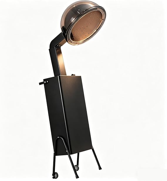 Hair Dryer for Salon Use - 1200W Freestanding Blow Dryer with Wheels, Adjustable Timer & Temperature, Large Hood, Commercial-Grade Hair Dryer