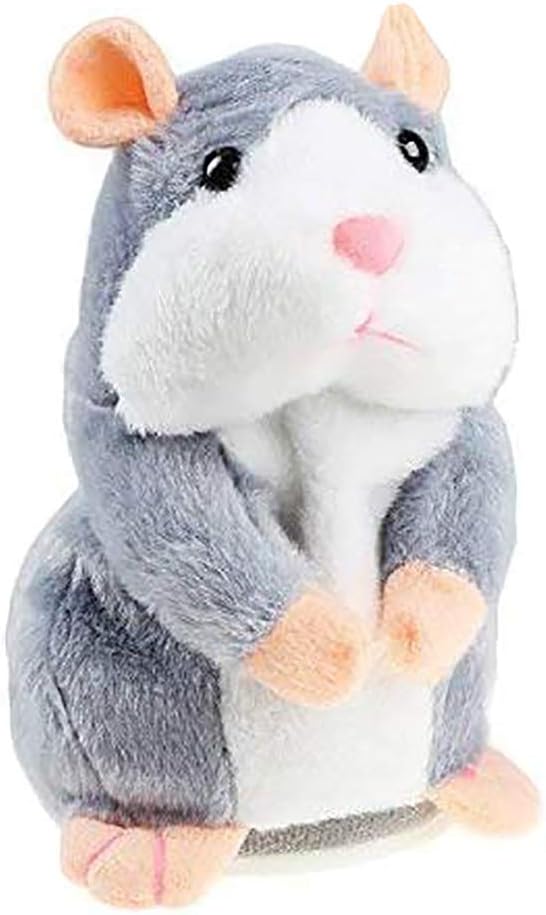 Talking Hamster Toy, Repeats What You Say Plush Animal Toy, Electronic Hamster Mouse for Boy and Girl Gift