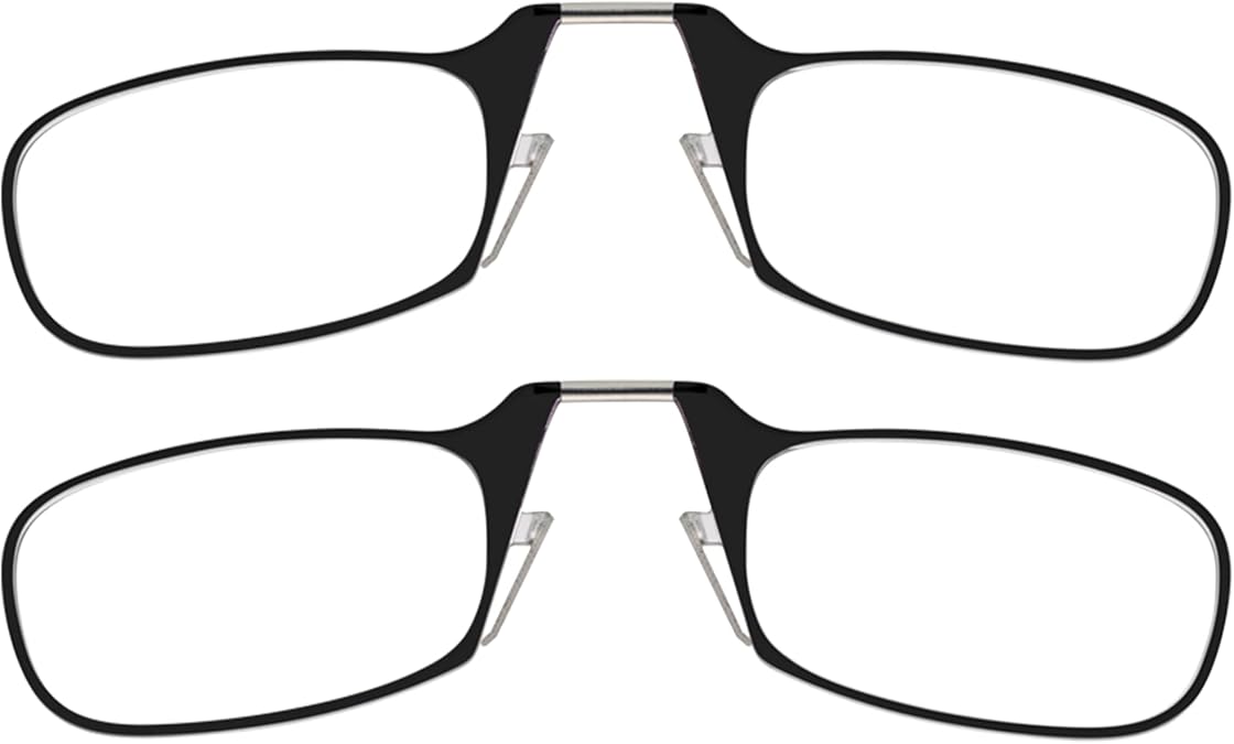 ThinOptics Multi-Pack Reading Glasses - Slim Armless Pocket Readers - 2 Pack Black, 2.5x