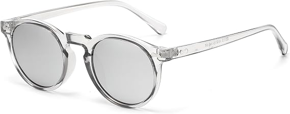 LJCZKA Retro Round Polarized Sunglasses Mens Womens UV400 Protection | Vintage Polarised Sunglasses Classic Trendy Circular Shades Unisex