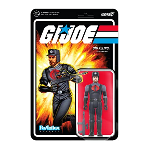 Super7 G.I. Joe Cobra Snakeling Factory Worker Beard Pink 3.75 in Reaction Figure