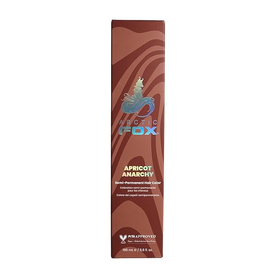 ARCTIC FOX Semi-Permanent Hair Dye Apricot Anarchy - Vegan - 5.6 fl oz | Vivid and Vibrant, Cruelty Free, Ammonia Free, Peroxide Free, Cream Formula