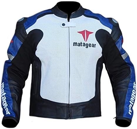 Mata Forte New Blue Leather Jacket Ce Approved Protection (-large)