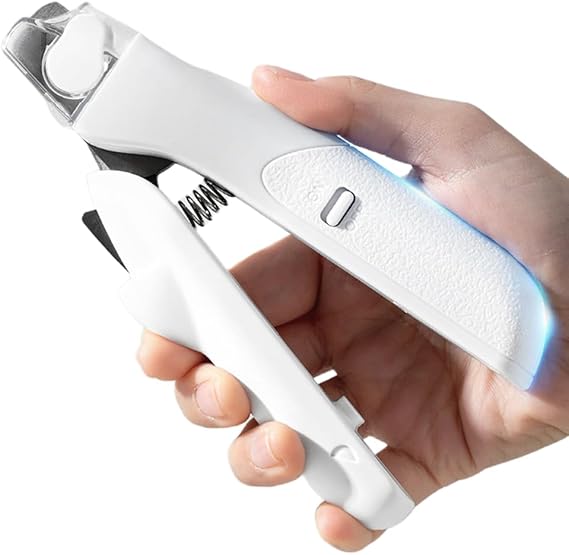 Professional Pet Nail Clipper with LED Light for Cats & Dogs, Cat Claw Clippers with Safety Guard, Razor Sharp Blades, Anti-Splash Design