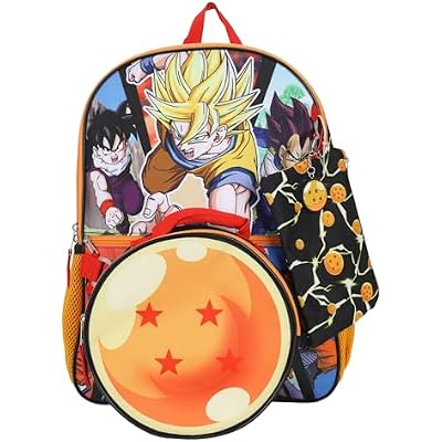 BIOWORLD, Boys, Five-Piece 16 Backpack Set for Boys Little KidBig Kid, Orange, One Size