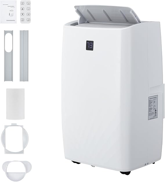 12000 Btu Portable Air Conditioner, Remote Control AC for Room Up to 450 Sq. Ft, 3 IN 1 AC Unit, Dehumidifier & Fan with Digital Display, Smart Sleep Mode