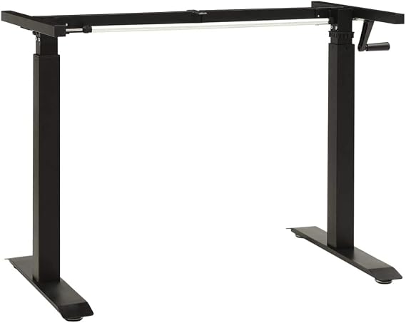 SKM Manual Height Adjustable Standing Desk Frame Hand Crank Black
