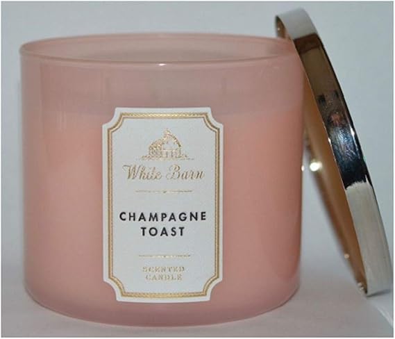 Bath and Body Works White Barn Champagne Toast 3 Wick Candle 14.5 Ounce Basic White Barn Label