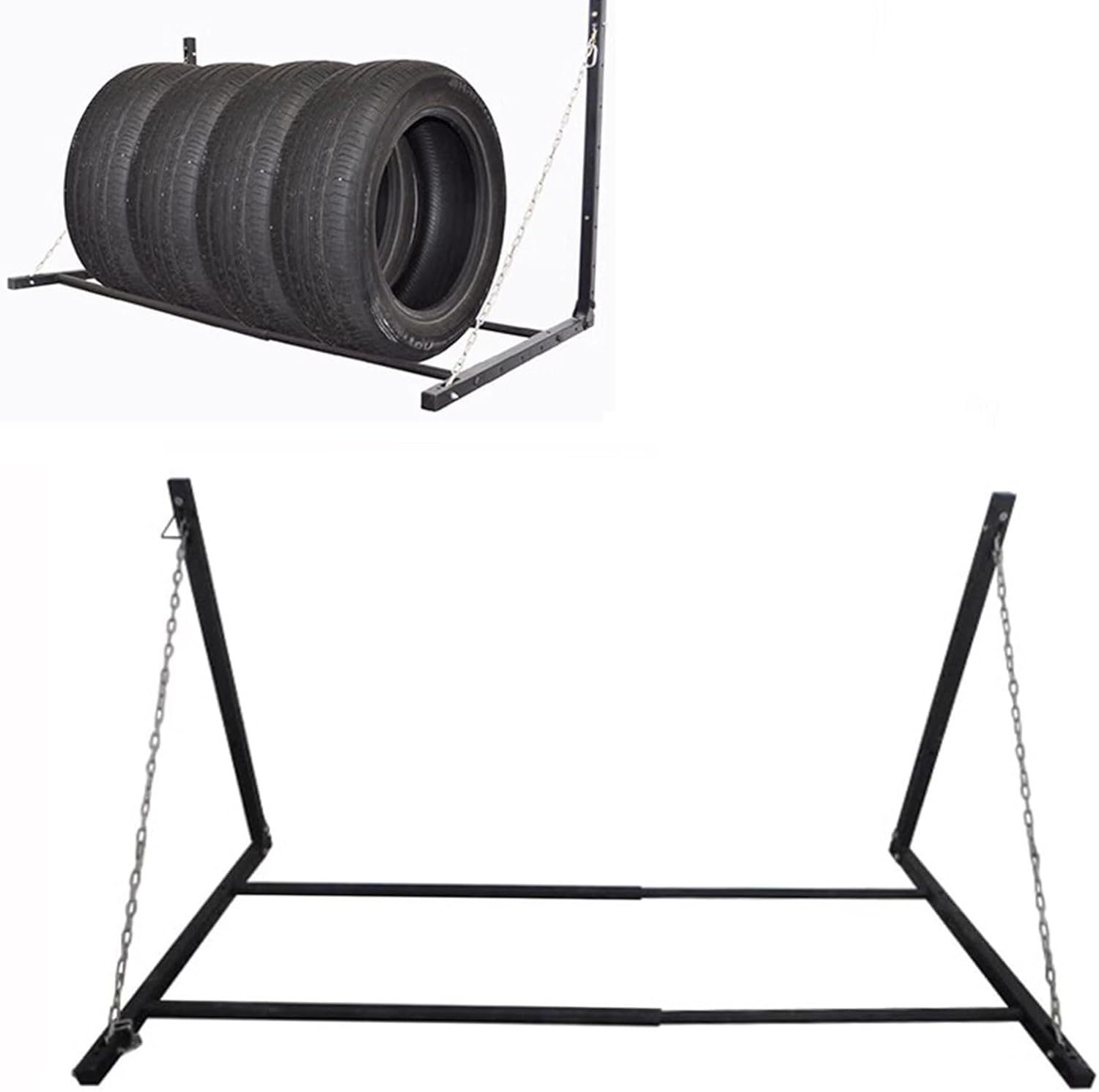 Tire Rack Folding Tires Wheels Storage Rack, Wall Mount Adjustable Multi-Tire Shelf, Easy To Install Garage Spare Tire Storage
