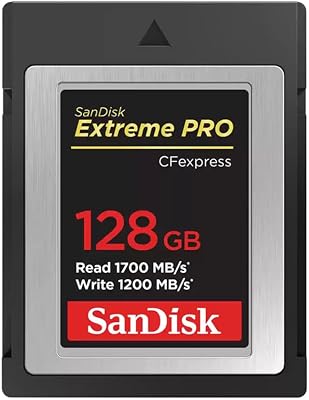 SanDisk Extreme PRO 128GB CFexpress Type-B Memory Card, 1700MBs Read, 1200MBs Write