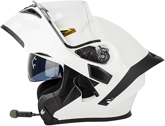Built In Bluetooth Motorcycle Helmet Automatic Intercom Flip-up Motorcycle Modular Helmet Anti-fog Dual Visor Casco para Motocicleta Bluetooth Bilt Helmet DOT ECE Approved