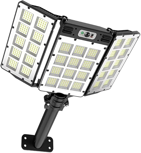 KEPEAK Solar Street Lights,6000mAh 800LED Motion Sensor Outdoor Lights with Remote Control, IP66 Waterproof Adjustable Flood Light Outdoor for Yard, Garden, Pathway