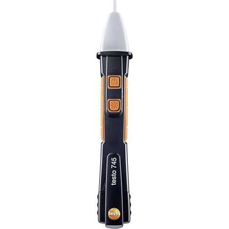 Testo 0590 7450 745 Non Contact Voltage Tester with Built in Flashlight, 1" Height, 1" Width, 6" Length, Black