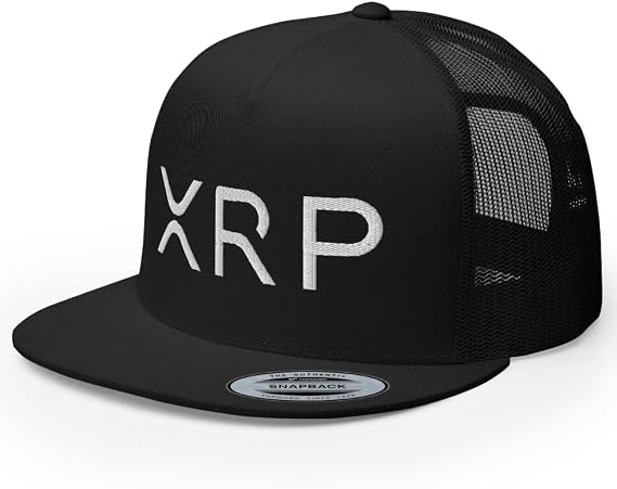 XRP Trucker Hat High Crown Flat Bill Adjustable Crypto Cap