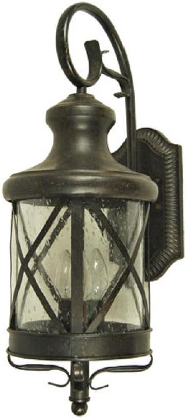 AA Warehousing EL543OR-L 4 Light Exterior Outdoor Wall Lantern Sconce in Oil Rubbed Bronze with Clear Seedy Glass Large