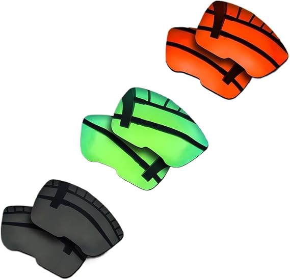 3 Sets Polarized Lenses Replacement for-Rudy Project Sintryx 100% UV Protection-Solid Black&Red Mirrored&Green Mirrored