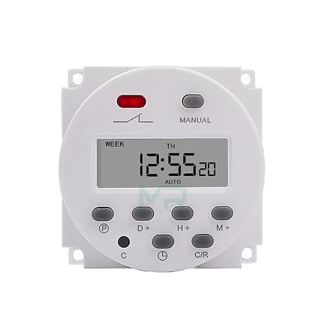 Timer CN101A 220V 110V 24V 12V Digital LCD Power Timer Programmable Time Switch Relay 16A CN101 (Size : 12V)