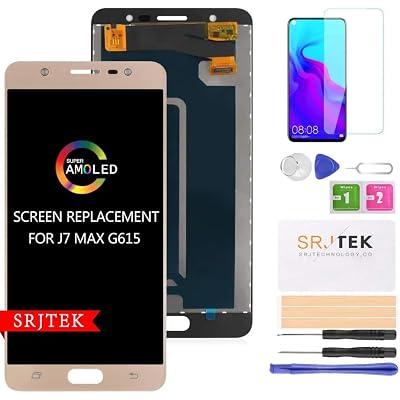 AMOLED for Samsung Galaxy J7 Max Screen Replacement for Samsung J7 Max LCD Display for SM-G615F SM-G615FU Digitizer Touch Screen Assembly Replacement Repair PartsNOT TFT Gold