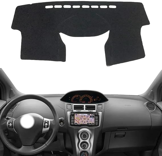 Flannel Polyester Car Dashboard Cover Sun Shade Avoid Light Mat Pad Dashboard Grip Mat Instrument Panel Carpe for Toyota Yaris Vitz (XP90) 2006 2007 2008 2009 2010 2011