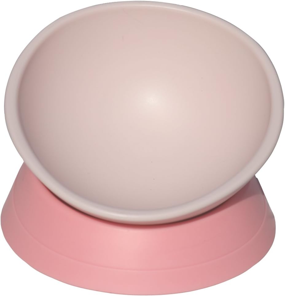 Flat Face Cat Bowl, Adjustable Tilt Angle Slanted Dog Bowl - Protect Pets Spine, Rasied Non-Toxic Silica Gel Bowl for Puppies and Cats Pink