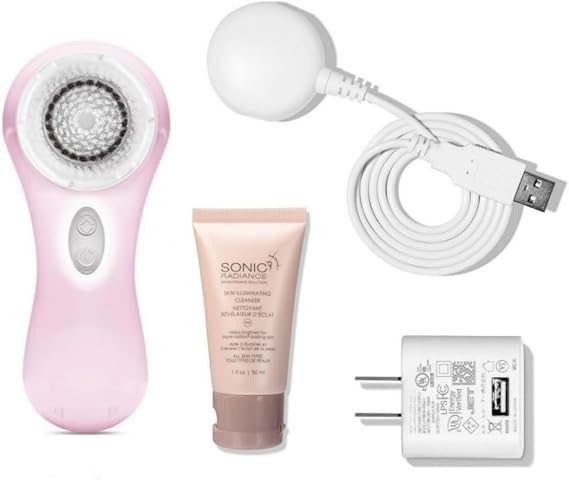 Mia 2 Facial Cleansing System, 2 Speed Settings, Sensitive Brush Head (Pink)