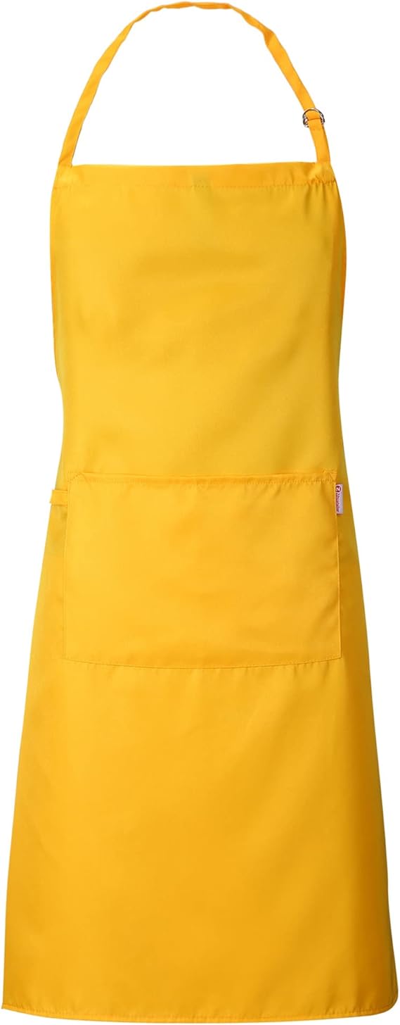 Light Adjustable Bib Apron for Women with Pockets