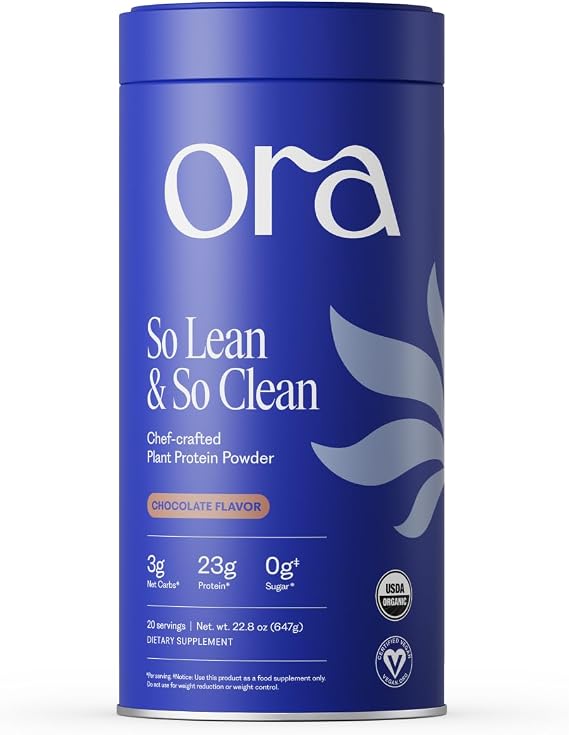 Ora Organic Vegan Protein Powder for Women & Men - Chocolate, 20 Servings