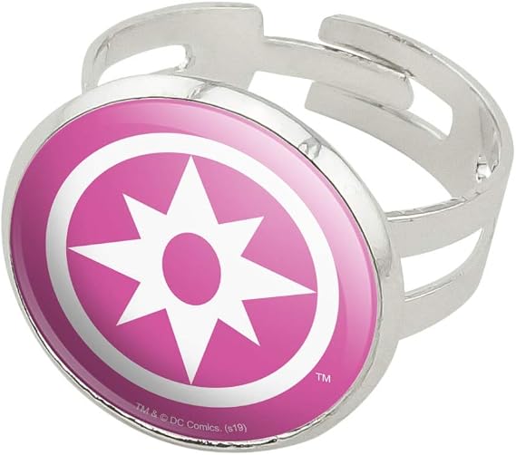 Green Lantern Blackest Night Star Sapphire Logo Silver Plated Adjustable