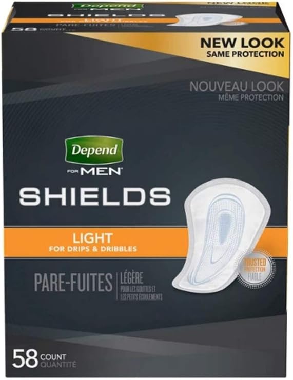 DependsMen Incontinence Shields/Pads Light Absorbency - 1 Box