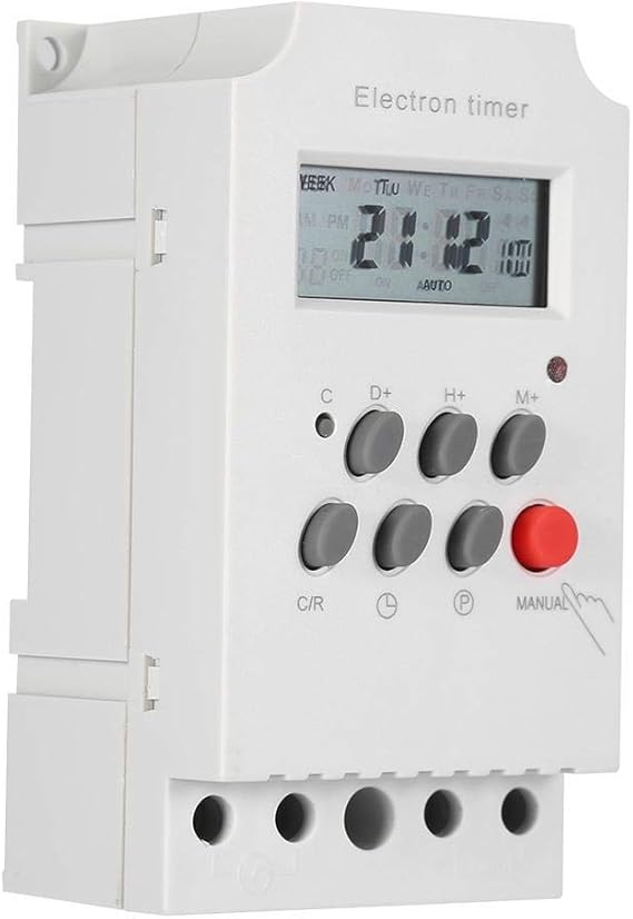 30A Digital Timer Switch Programmable Electronic Time Control 7 Day Heavy Duty Digital Programmable Timer(AC 220V)
