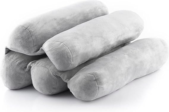 InnovaGoods Multifunctional Ergonomic Cushion Tubular 5 Modules Foldable, Sturdy and Durable, Velvet Design, Cotton/PP Material, Ideal for Office, Home, Telework, Car, Grey, 1 Unidad (Paquete de 1)