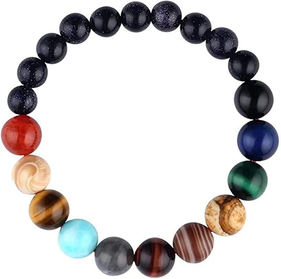 Comelyjewel Black Lava Stone 7 Chakra Bracelets Rock Bead Elastic Natural Stones Gemstones Yoga Beads Bracelets for Men Women Girls Jewelry