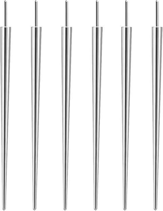 6Pcs Titanium Piercing Taper Insertion Pin for Nose Ear Lip 14G 16G 18G Push in Body Piercing Stretching Assistant Tool for Changing Jewelry