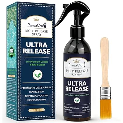 LumaCraft Mold Release Spray for Silicone Molds, Professional Release Agent for Epoxy Resin, Candle Wax, Plaster, Fast-Drying Ultra-Fine Mist, Water Washable, No Oily Residue Odorless Formula - 8oz