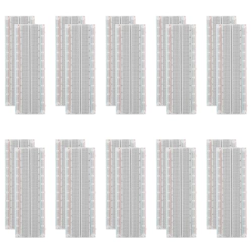 20 Pack Breadboard 830 Point Solderless Prototype PCB Board Kit, Breadboards Protoboard MB-102 for Proto Shield Distribution Connecting Blocks, Arduino DIY Electronics Kit