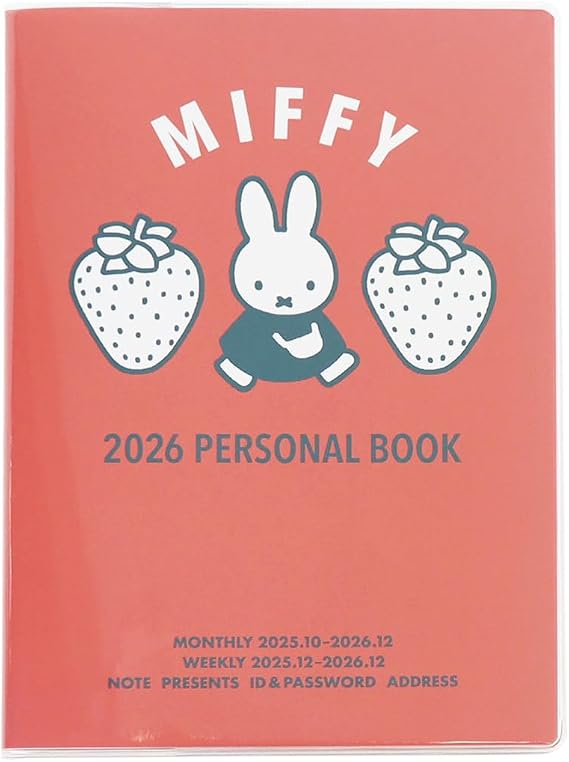 Square Miffy 2026 B6 Weekly Planner, Red, 10BD-6R (Starts on December 2025)
