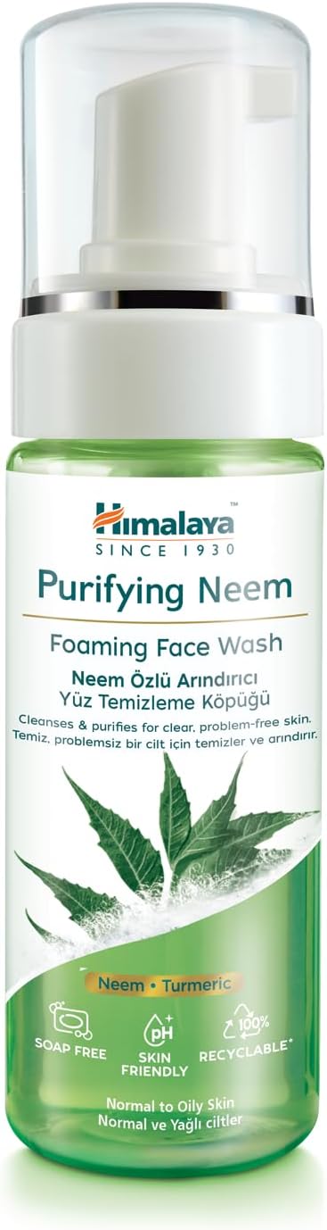 Himalaya Since 1930 Arındırıcı Yüz Temizleme Köpüğü, Neem, Zerdeçal, Parabensiz, Normal Ve Yağlı Ciltler, 150 ml